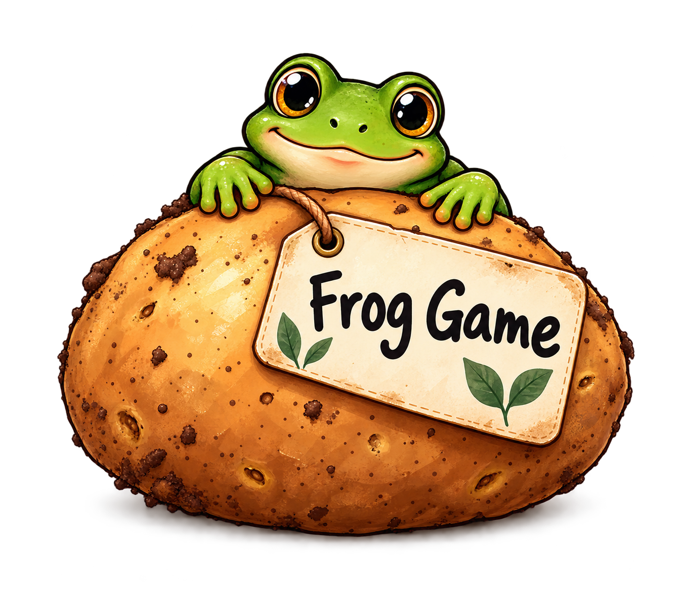 Frog Game project potato with frog mascot